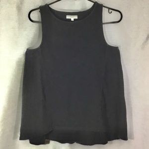 Madewell Black Longline Boho Tee Tank Top XS